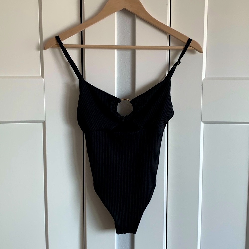 Vitamin A Bedette Bodysuit/Swimsuit - Black EcoRib - Size S/6